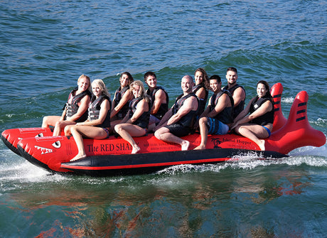 Island Hopper Red Shark Heavy Commercial Banana Sled - 10 person