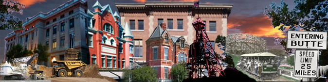 Butte Silver Bow Arts Foundation header image. Butte historic buildings.